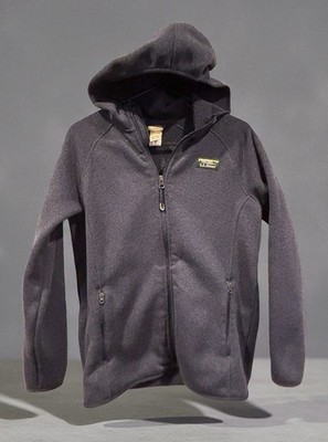 L.L.Bean Kids L 14-16 Full Zip Fleece Hoodie Navy Jacket Trail Label Polyester