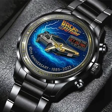 Back to the Future 40th Anniversary 2025 Black Stainless Steel Watch – 1802