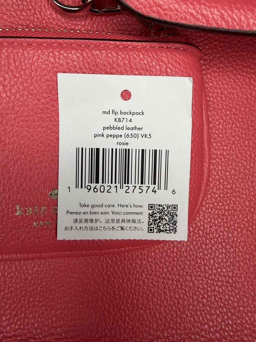Kate spade Rosie medium flap backpack pebbled leather in pink peppe Kate Spade New York Rosie Medium Flap Backpack | Brixton Baker main image 4