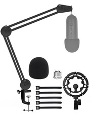 Microphone Boom Arm Stand for Blue Yeti with Shock Mount Foam Cover, Heavy Du...