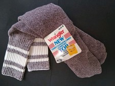 Vintage Wrangler Terry Tube Socks Women's Dark Plum White 1980's NOS USA