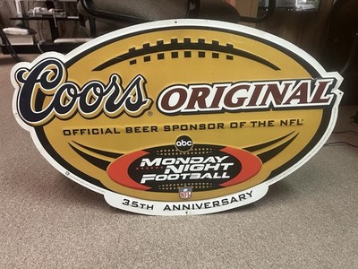 Coors NFL Monday Night Football 35th Anniversary Official Beer Sponsor Sign
