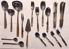 Fürst -Solingen - Tafel-Kaffeebesteck - 72 Teile - Edelstahl 18/8 mit Golddekor