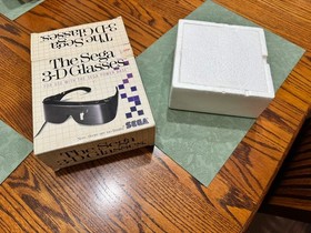 Vintage Sega Master System 3-D Glasses w/ Adaptor Box Styrofoam Untested
