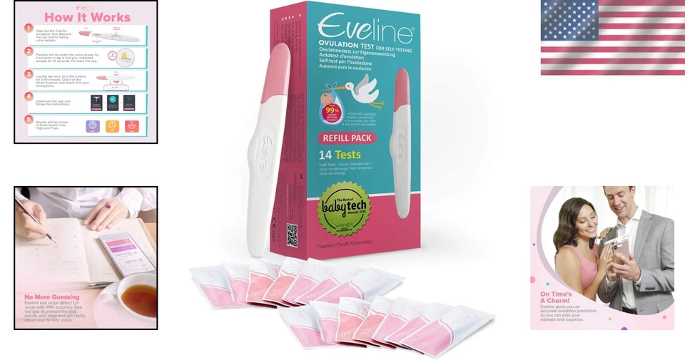 Smart Ovulation Predictor Test - 14 Digital Strips with Custom Alerts via App - Image 2 of 4