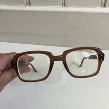 Vintage USS Military Issue Eyeglasses 52-22 Frame 4.5 - 5.75 Brown Tobacco Frame