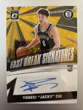 2024-25 Optic Fast Break Signatures  Yongxi “Jacky” Cui Gold Jersey Match 08/10