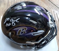 NICE Autographed Ravens Jonathan Ogden HOF 13 Speed Mini Helmet BAS COA Beckett