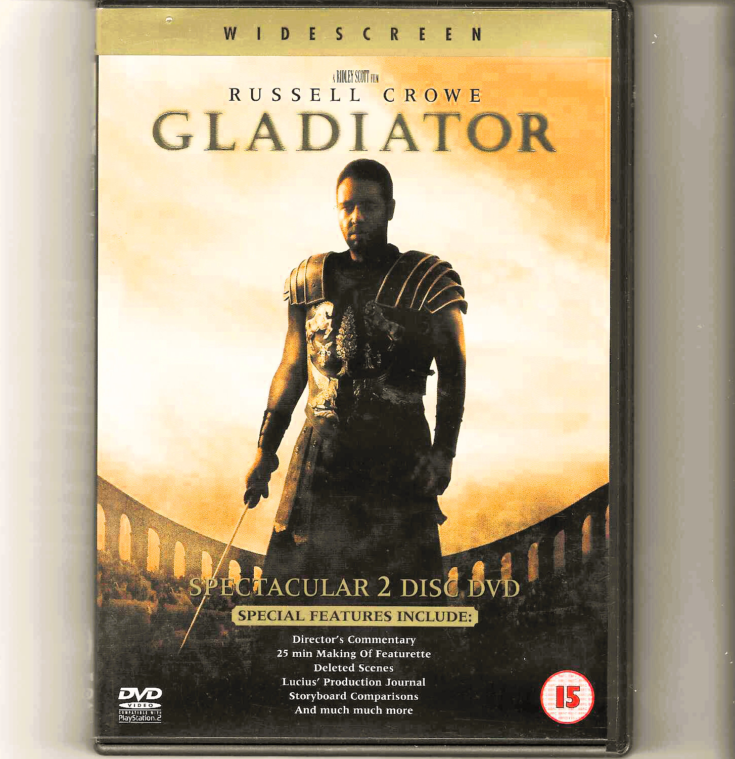 Gladiator DVD 2000 Film 2 Disc Rated 15 Action Period Drama 149 Minutes Used