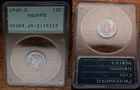 Colorfully toned 1945-D MS 65 FB PCGS RATTLER