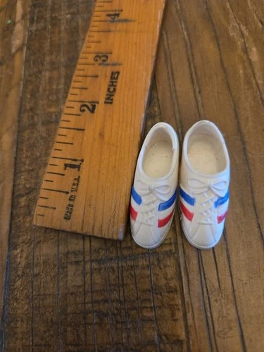 VINTAGE 1974 KENNER BIONIC WOMAN RED WHITE BLUE SNEAKERS SHOES JAMIE SOMMERS