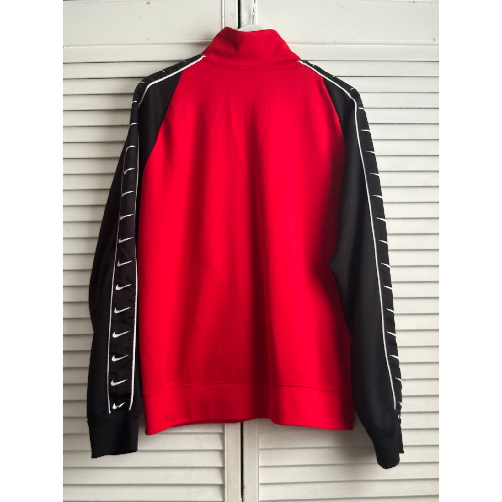 Nike Sportswear Repeat Swoosh Tape Track Jacket Red Black Flawed Mens L - second product detail image