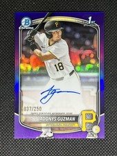 Adonys Guzman 2025 Bowman Draft Chrome 1st Purple Refractor Auto /250 Pirates
