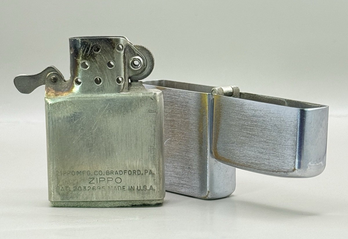 Vintage Steel Zippo Lighter 1951-1953 PAT.2032695 with Vintage Steel Zippo Lighter 1951-1953 PAT.2032695 with