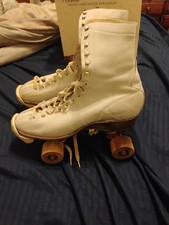 Chicago Ware Bros Womens White Leather Roller Skates Sz 5