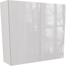 900mm High 1000mm Kitchen Wall Unit With Gloss Light Grey Door Fully Assembled