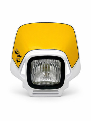Lichtmaske Lampenmaske Enduro Vintage Classic Motorrad Scheinwerfer HP2 Weiß