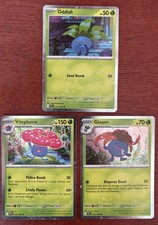 PFL Cosmo Holo Promos Set Of 3 Oddish 001 Gloom 002 Vileplume 003 NM
