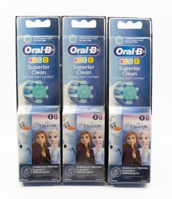 3 x Oral-B Kids Clean Frozen Electric Toothbrush Replacement Heads 2 Pack Set