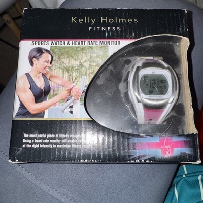 Vintage Kelly Holmes Fitness Armbanduhr und Pulsmesser mit Brustgurt