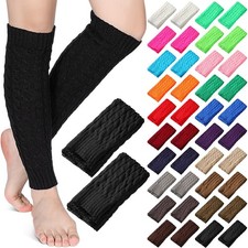 Unisex Knit Leg Warmers Women Men Crochet Long Boot Socks Winter Ballet Yoga