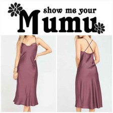 NWT Show Me Your Mumu Verona Cowl Bridesmaid Dress Dusty Plum Luxe Satin Dress