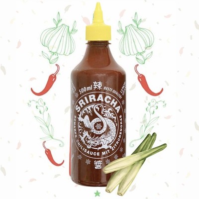 A-ONE Sriracha Scharfe Chilisauce mit Zitronengras 500ml Lemongrass