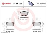 Brembo Bremsbelagsatz, Scheibenbremse P 28 039 FüR Honda
