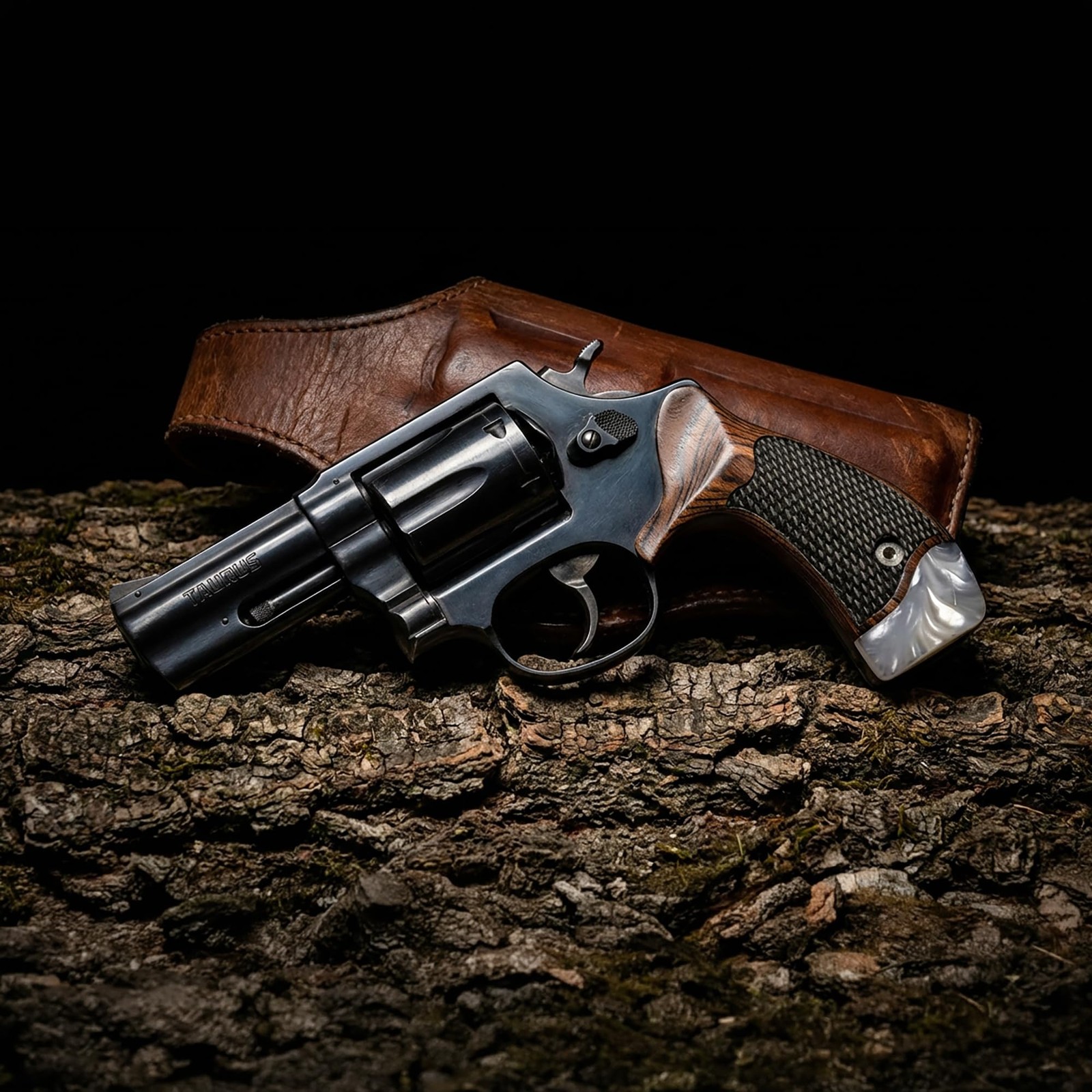 Taurus 856 942 Rosewood Pearl Grips Checkered Fits .22 .38 Revolver | eBay