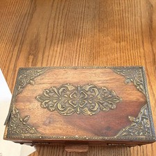 Elegant, antique wooden tea box with timeless...