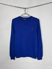 Men  s Polo Ralph Lauren Knit Crewneck Sweater Cotton Blue Pullover Size M