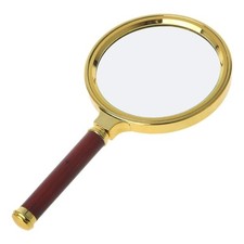 60mm 70mm 80mm Portable Handheld 10X Magnifying Glass Retro Handle Magnifier Eye