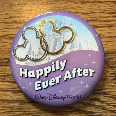 Disney World  Happily Ever After  3 Inch Round Metal Pin