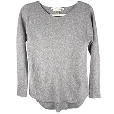 Max Studio 100% 2-Ply Cashmere Gray Ribbed Kn...