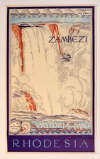 POSTER Poster Rhodesia Zambezi Victoria Falls
