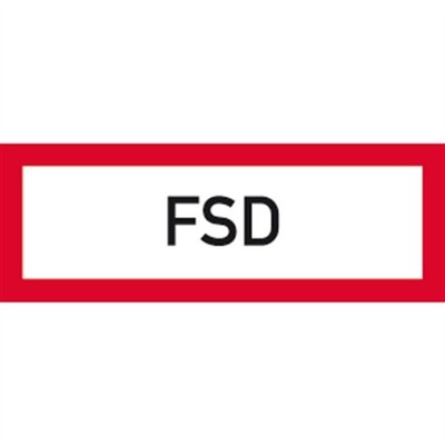 Schild FSD (Feuerwehrschlüsseldepot), Kunststoff, 297x105 mm
