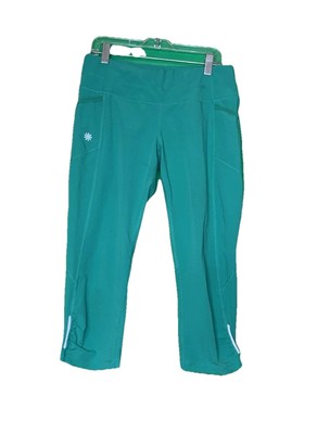 Athleta All In Crop Cropped Capri Leggings Stash Pockets Women's Teal Size ST