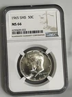 1965 SMS Kennedy Half Dollar MS 66 NGC Blast White Free Shipping Rare High Grade