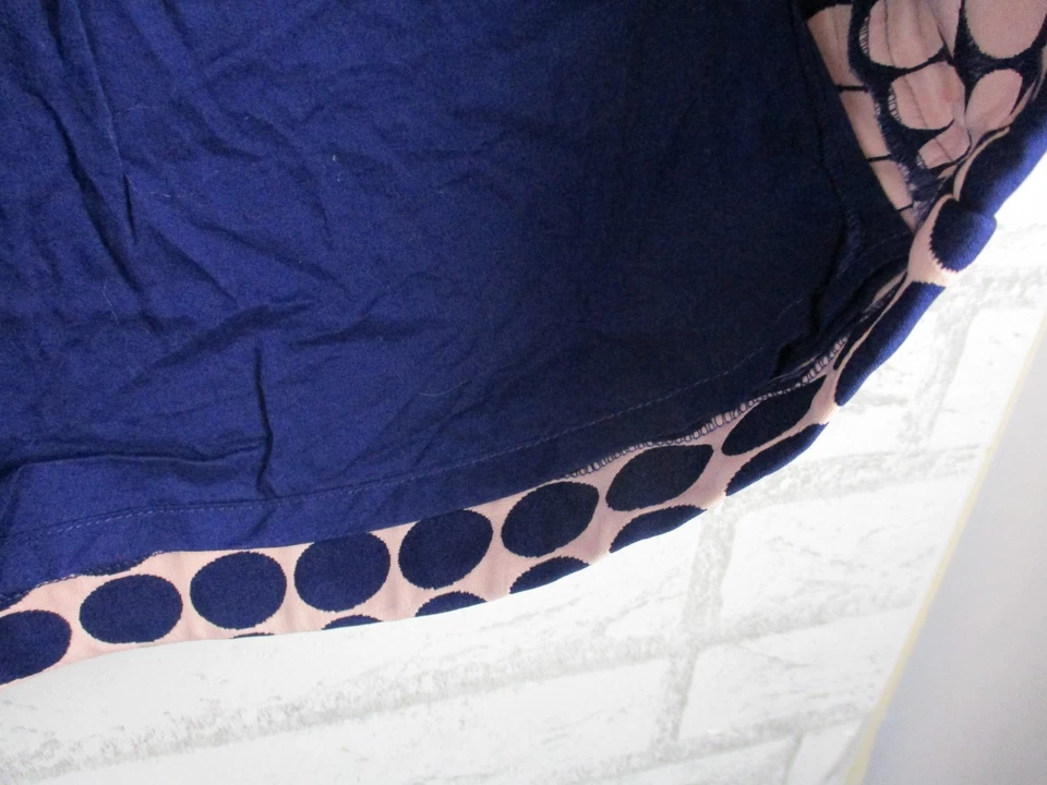 Hi there from Karen Walker womens fit & flare dress blue pink polka dot print 8 - image 4 of 4