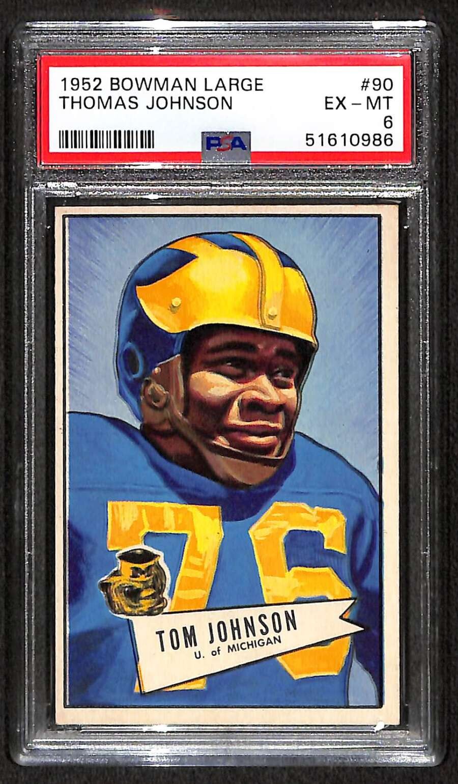 1952 Bowman Large #90 Thomas Johnson SP RC PSA 6 EXMT C104068