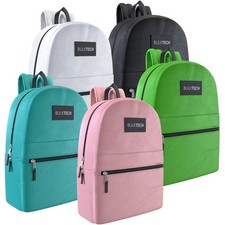 5 Pack Bulk 17 Inch Lightweight Backpacks for Kids, School, Travel