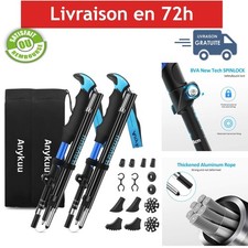 Bâtons de randonnée Anykuu 2 pièces télescopiques 36-130 cm antichoc