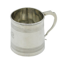 Victorian Sterling Silver 'Gift from the Butler' Christening Mug Antique 1870