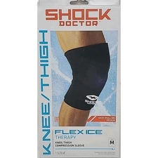 Shock Doctor Flex Ice Therapy Knee Thigh Compression Sleeve Cold Hot Support SzM