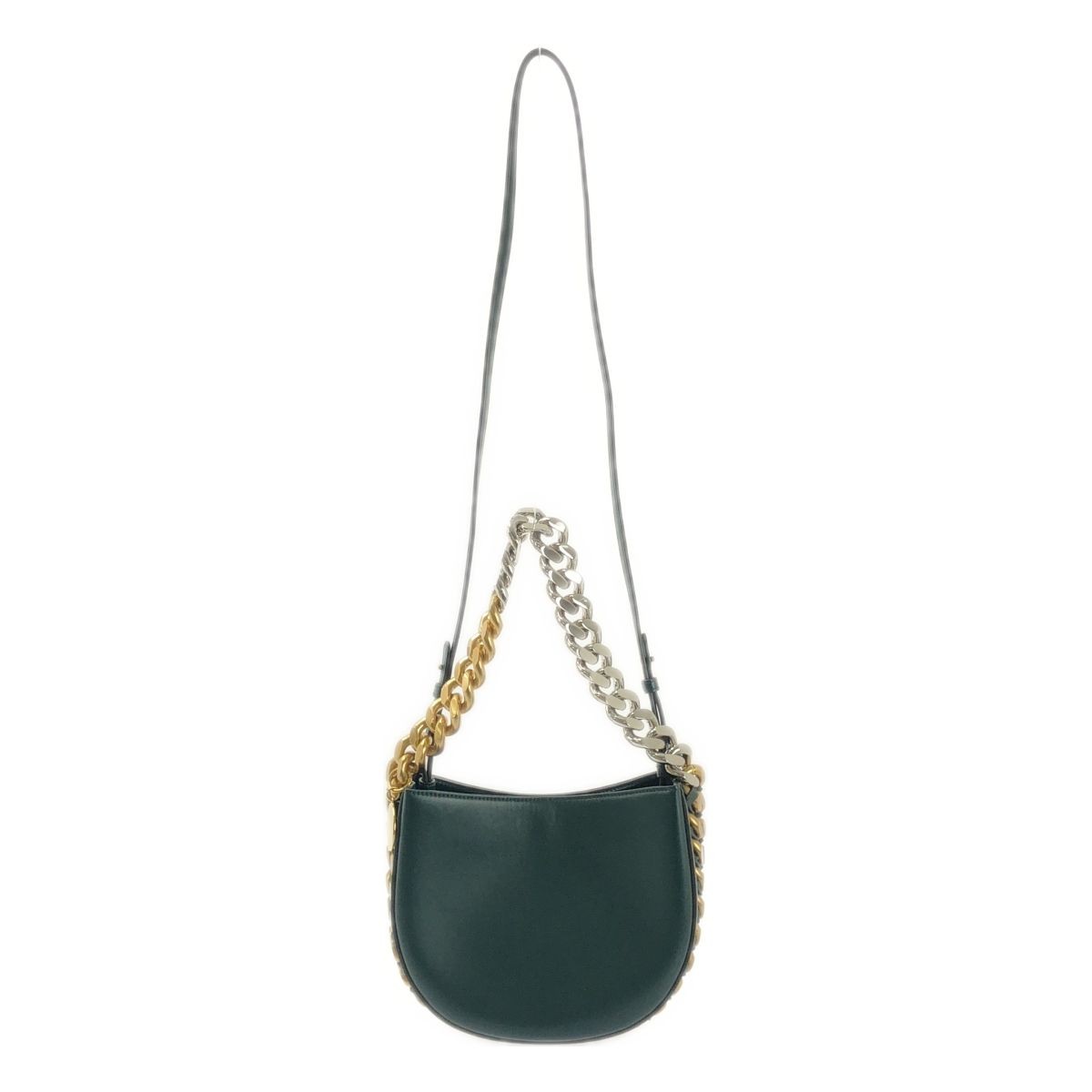 Stella McCartney 2way Flame Chain Green Shoulder Bag Leather Authentic Women's