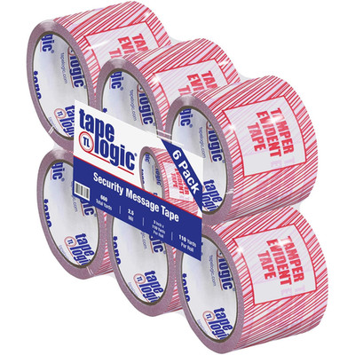 , ''Tamper Evident'' Printed Security Packing Tape, 3 Inch X 110 Yards, 2.5 Mil Th
