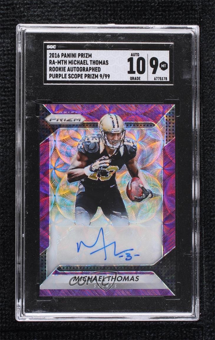 2016 Panini Prizm Rookie Purple Scope 9/99 Michael Thomas SGC 9 MINT Auto v9t