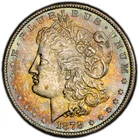 1878-S PCGS MS62 Morgan Dollar w/ Stunning Vibrant Rainbow Toning & Great Luster