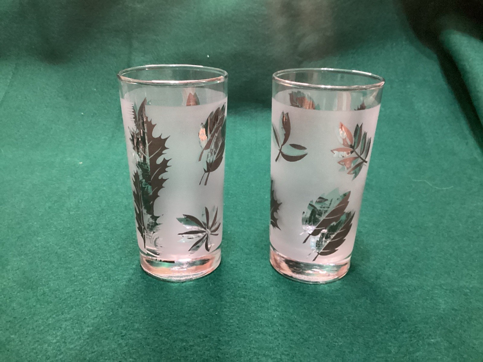 Vintage Libby Gold And Silver Leaf Drink ware Price Is For All Of Them