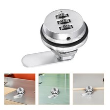Silver Combination Cam Lock Keyless Cabinet Lock with 3 Dial Code for Home Use